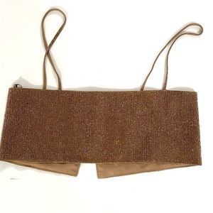 ZARa shimmer faux crystal top.  Gold.  Size S.